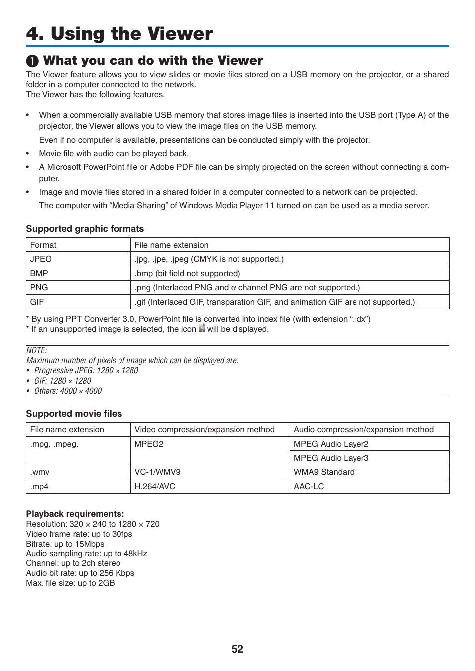 Using the viewer, 1) what you can do with the viewer, What you can do with the viewer | NEC NP-P350X User Manual | Page 70 / 222