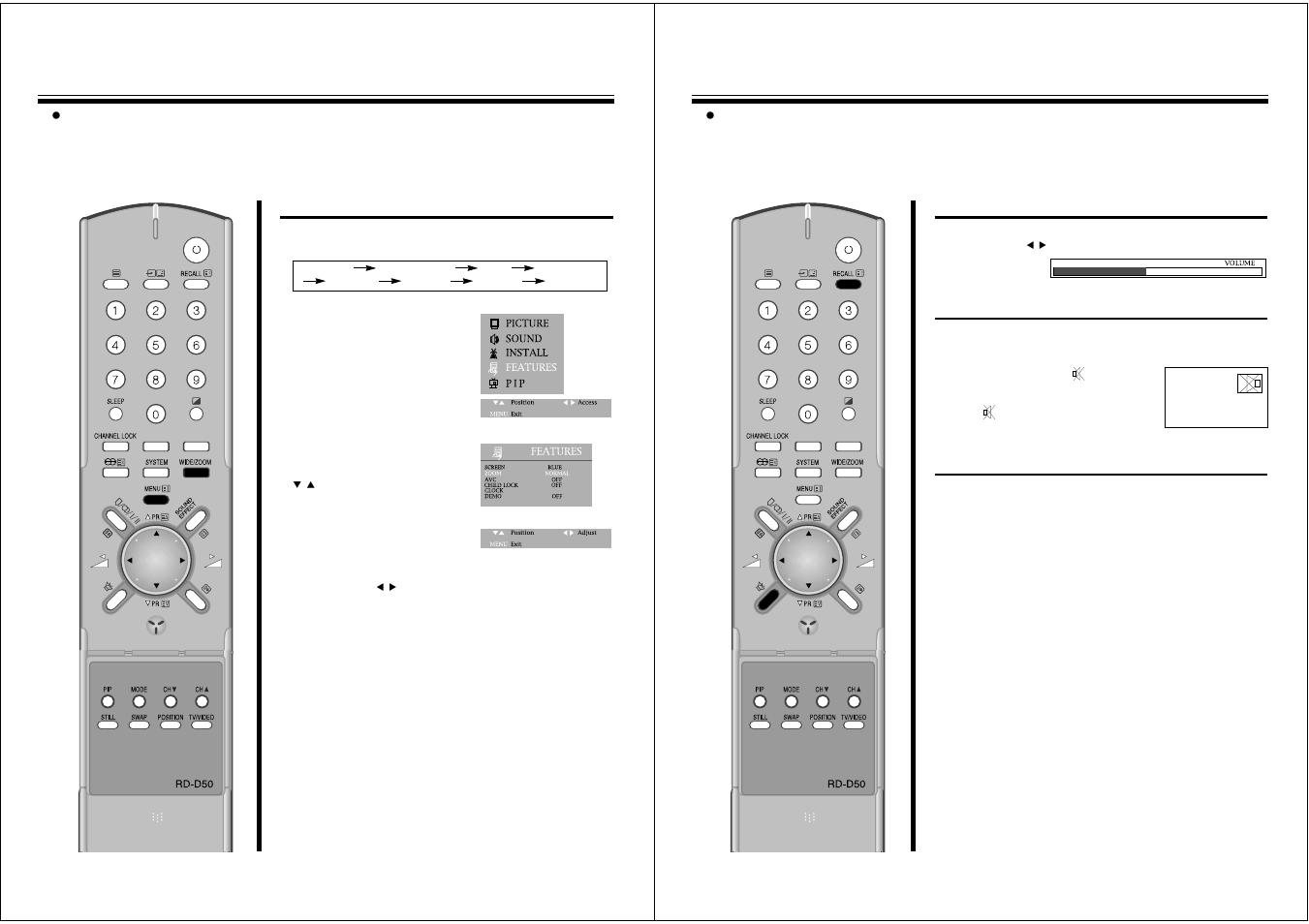 Enjoying panorama and zoom picture, Convenient sound control | NEC PF32W503 User Manual | Page 7 / 18