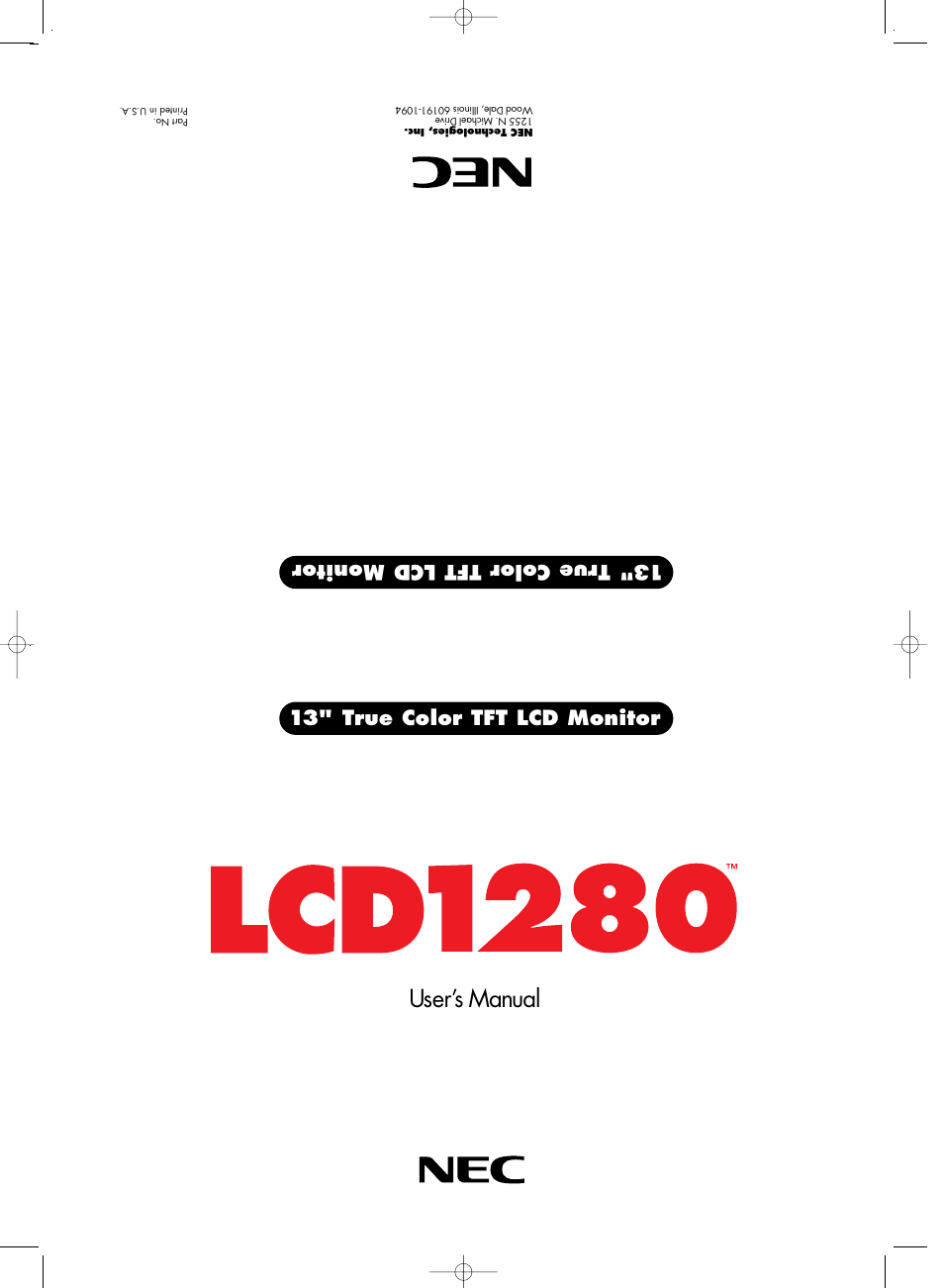 NEC LCD1280 User Manual | 12 pages