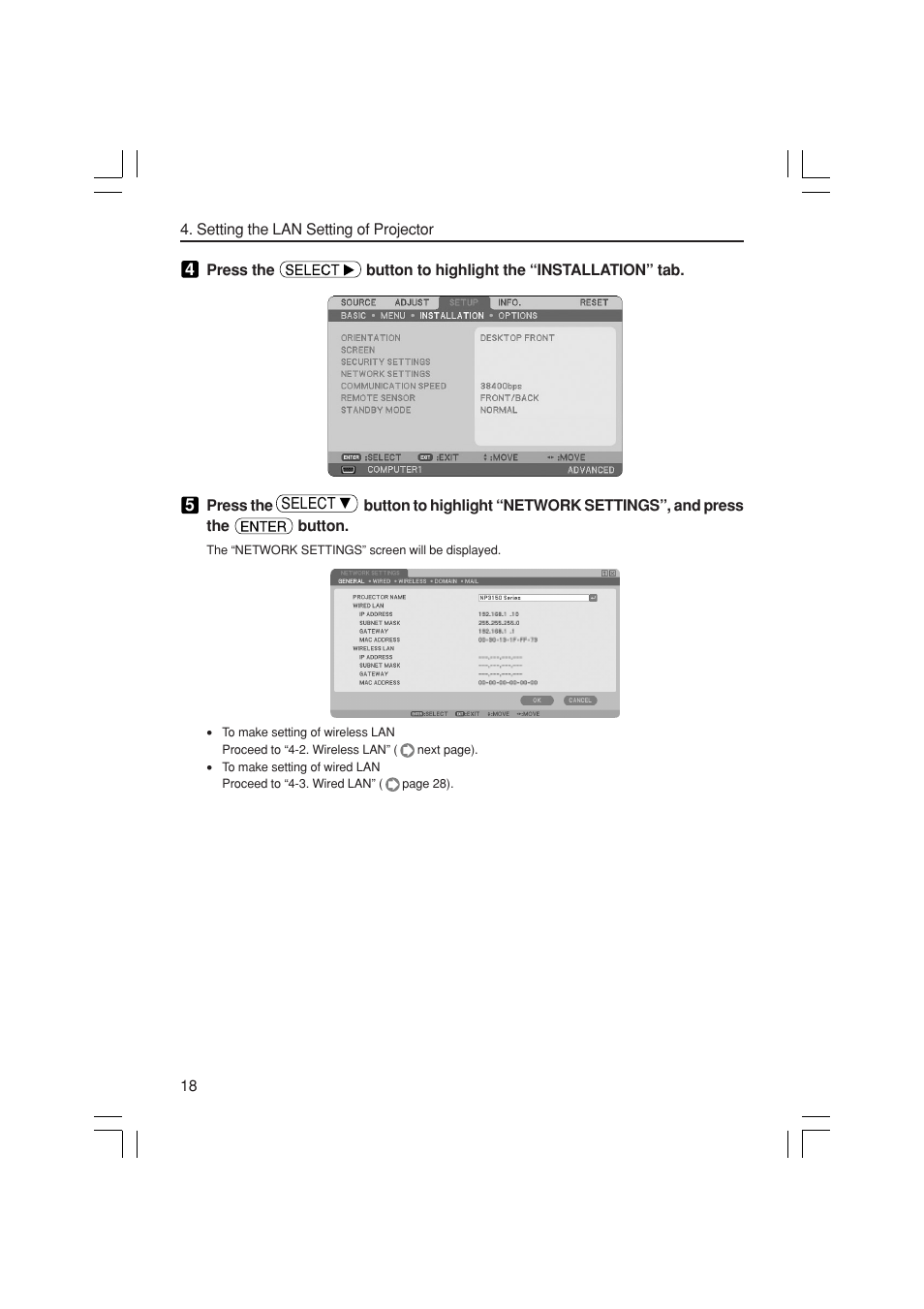 NEC NP3150 User Manual | Page 18 / 44