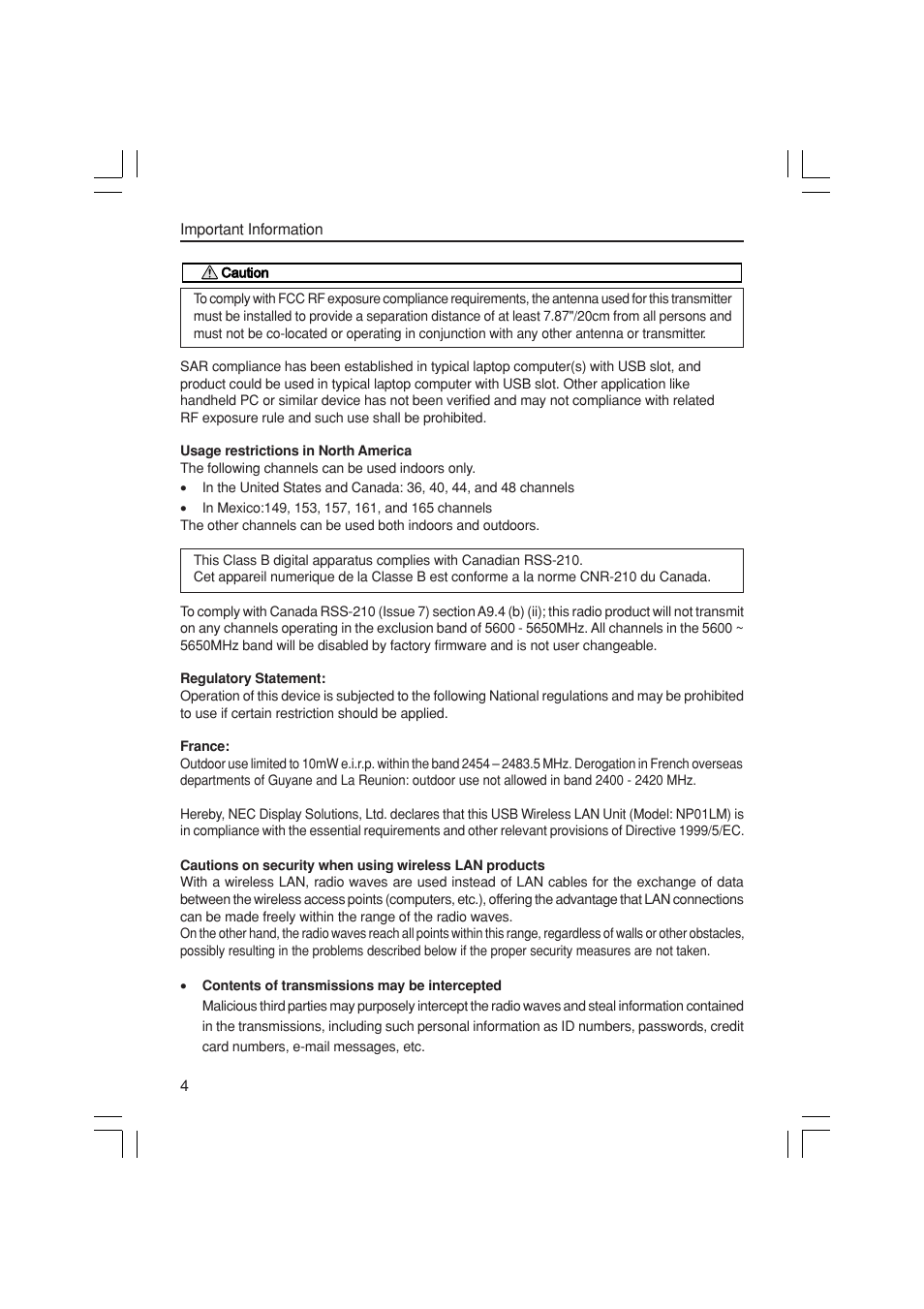 NEC NP3150 User Manual | Page 4 / 44