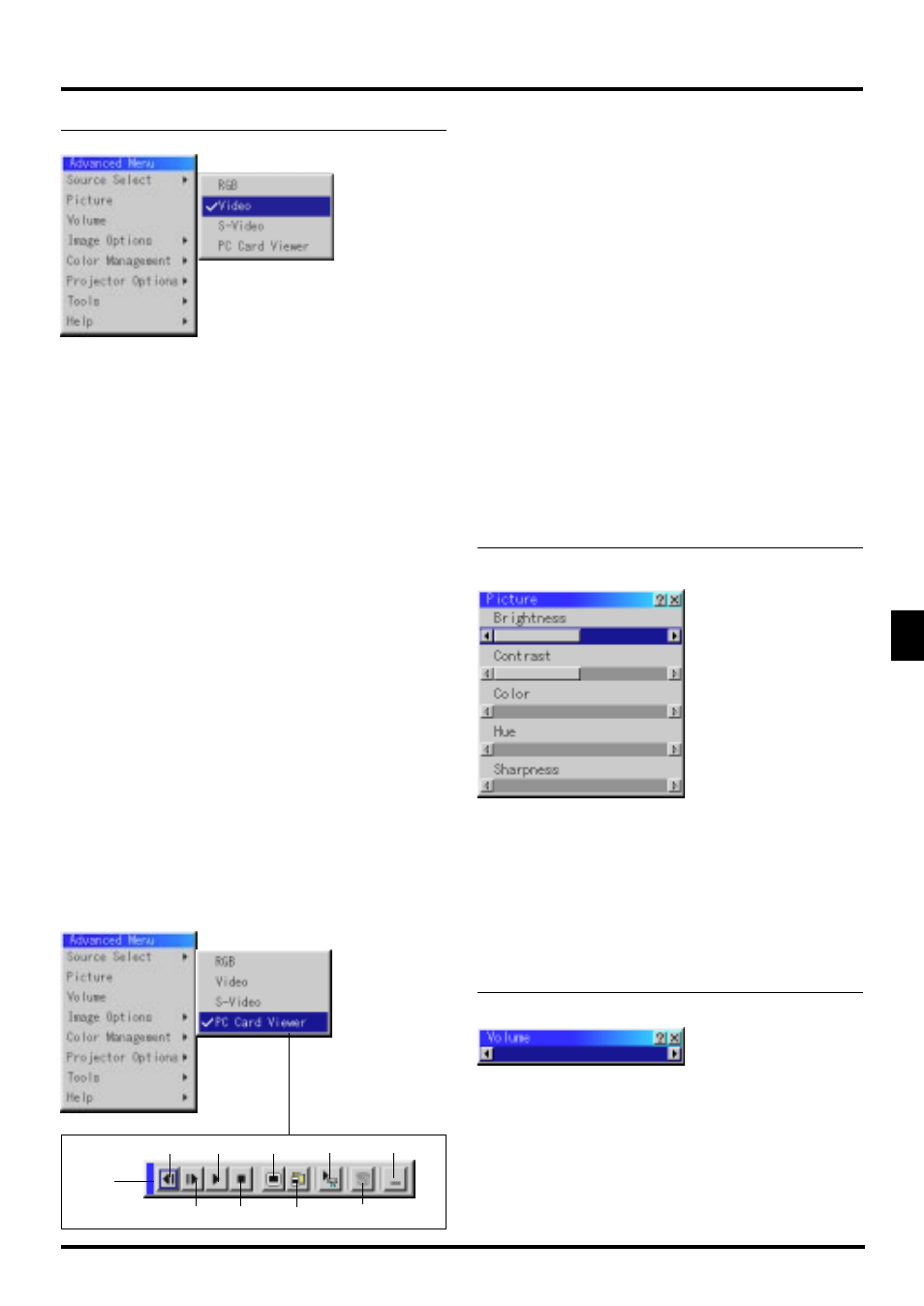 Menu descriptions & functions, E–33 | NEC LT150Z User Manual | Page 39 / 62