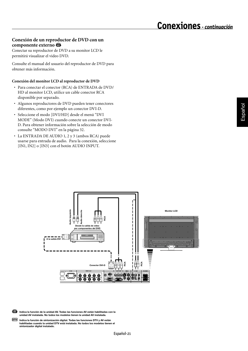 Conexiones, Continuación, Español | NEC MULTEOS M40 User Manual | Page 117 / 152