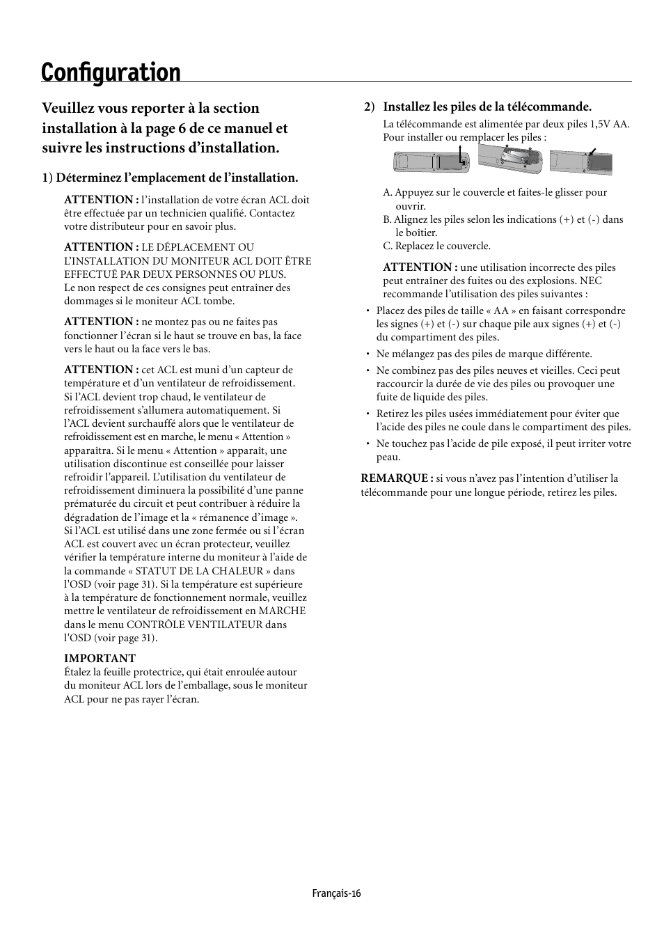 Conﬁguration | NEC MULTEOS M40 User Manual | Page 66 / 152