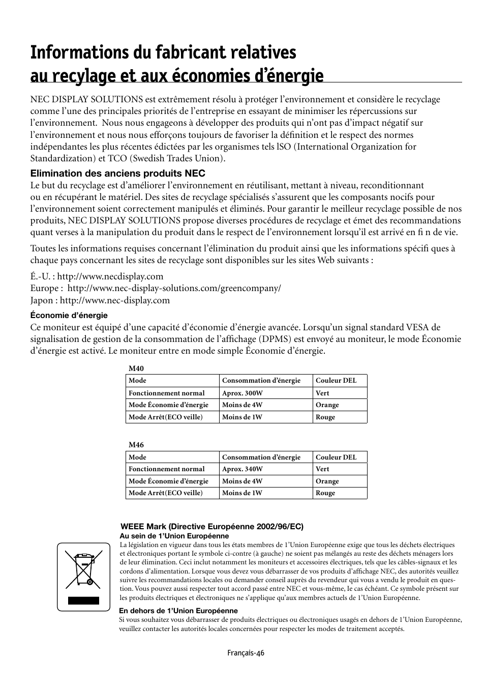 NEC MULTEOS M40 User Manual | Page 96 / 152