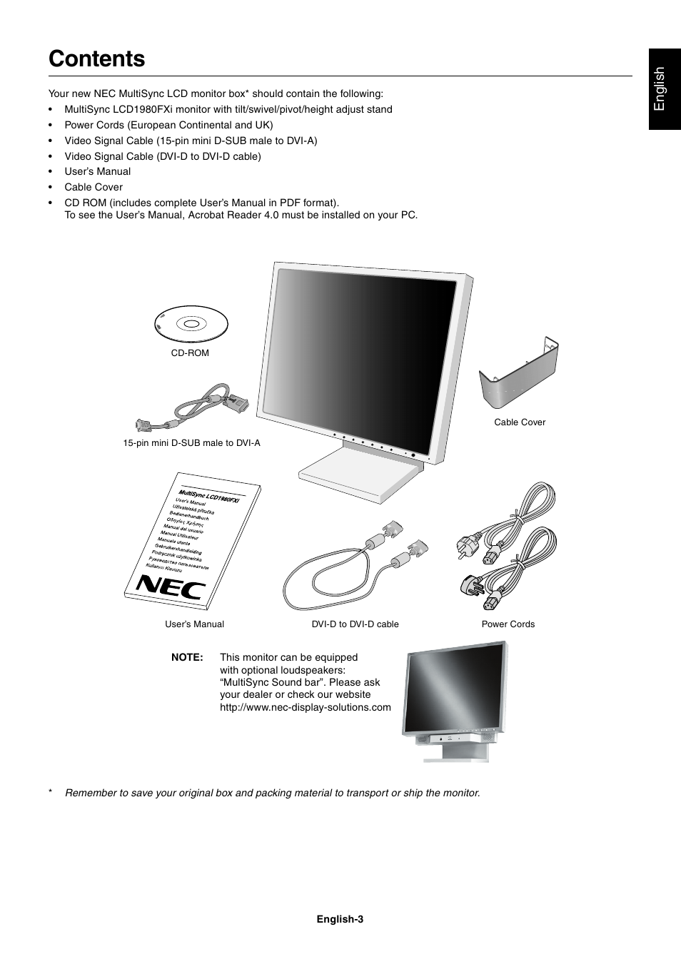 NEC 1980FXi User Manual | Page 5 / 27