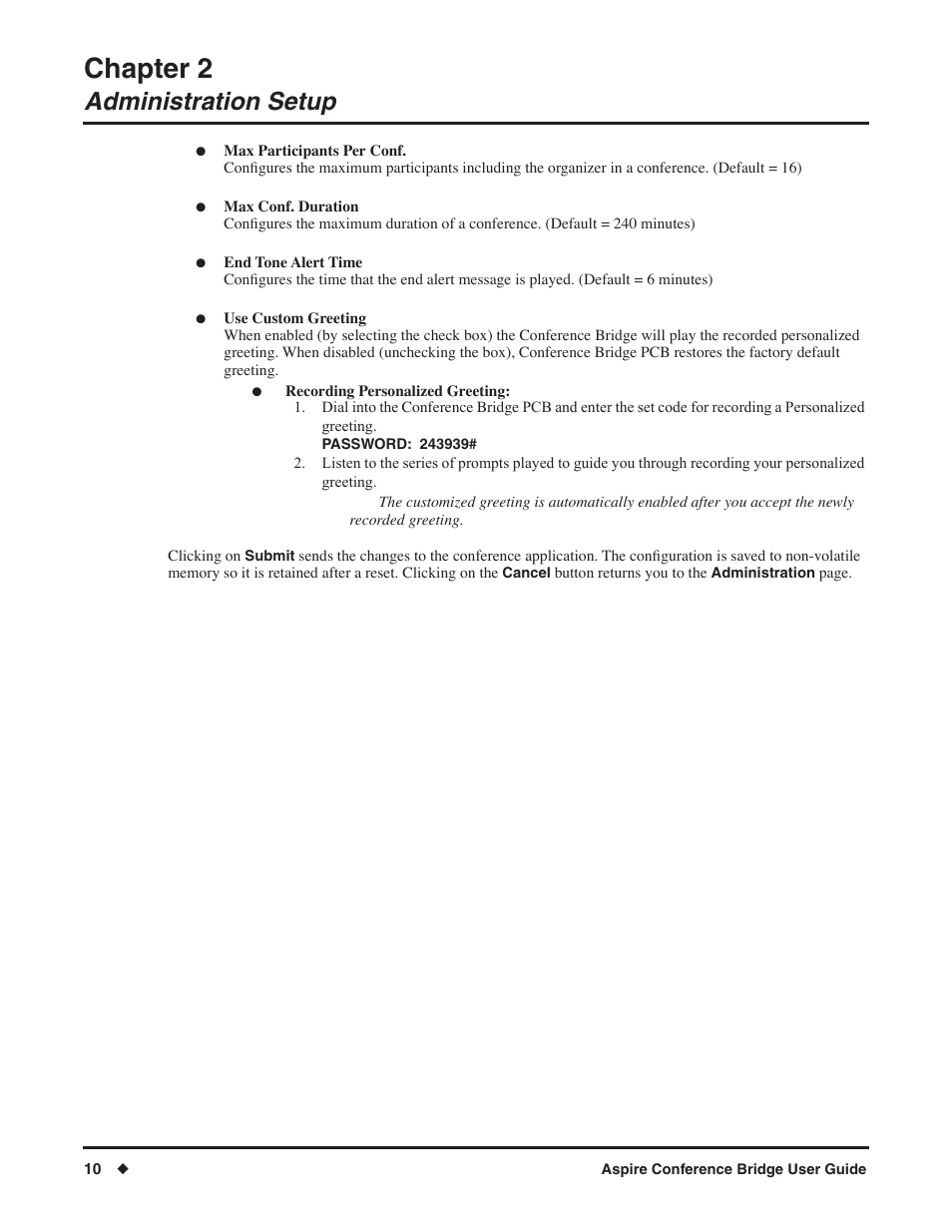 Chapter 2, Administration setup | NEC P/N 0893416 User Manual | Page 14 / 36