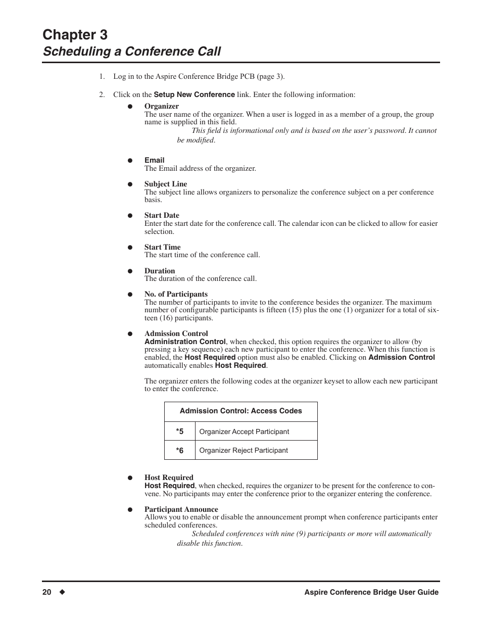 Chapter 3, Scheduling a conference call | NEC P/N 0893416 User Manual | Page 24 / 36
