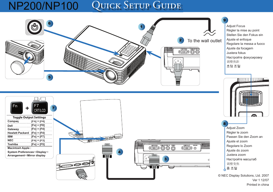 NEC NP200 User Manual | 1 page