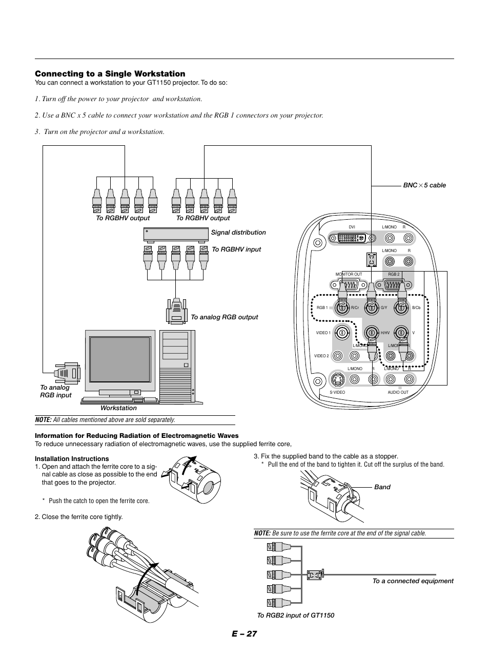 E – 27 connecting to a single workstation | NEC GT1150 User Manual | Page 35 / 79