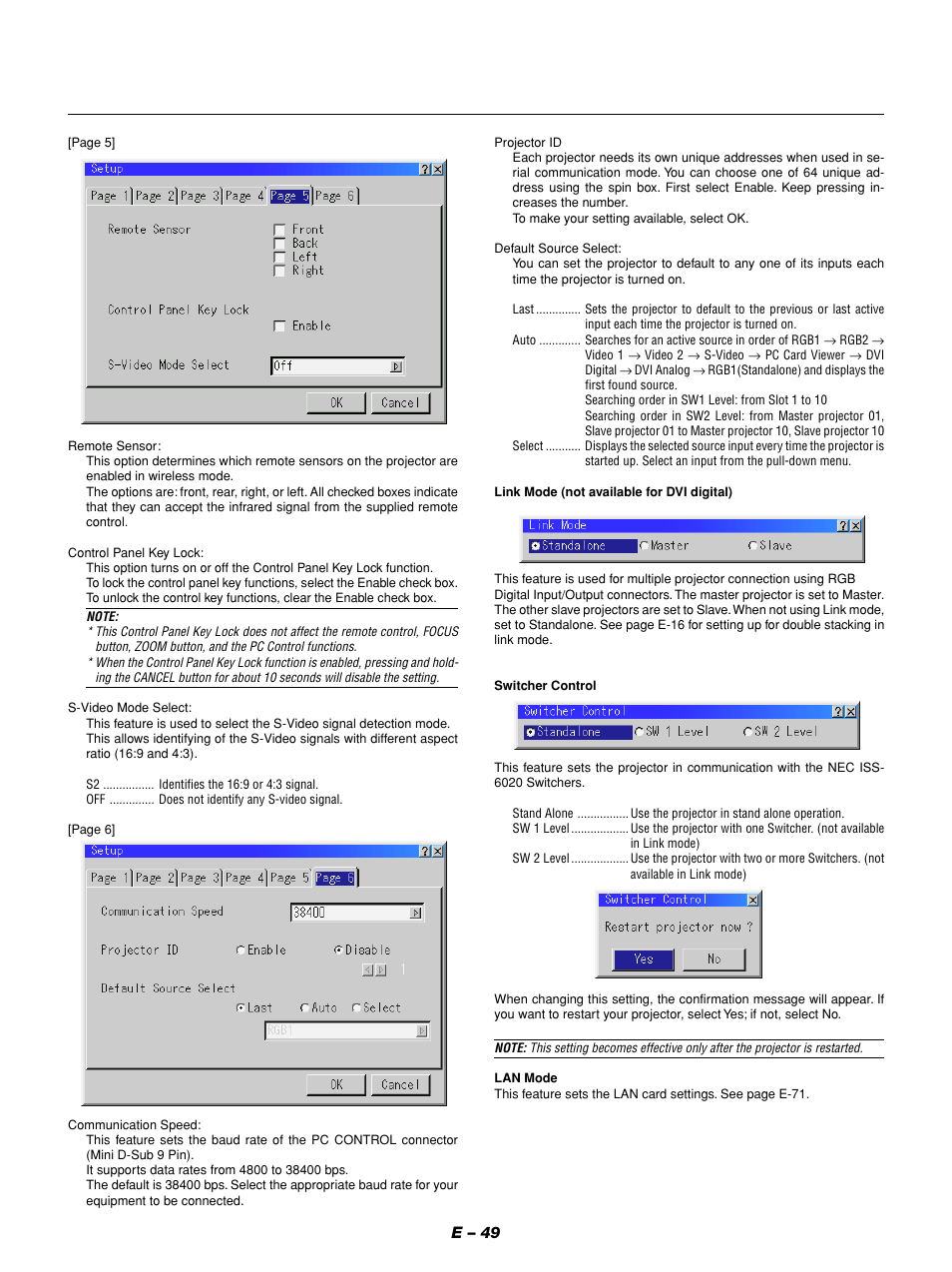 E – 49 | NEC GT1150 User Manual | Page 57 / 79