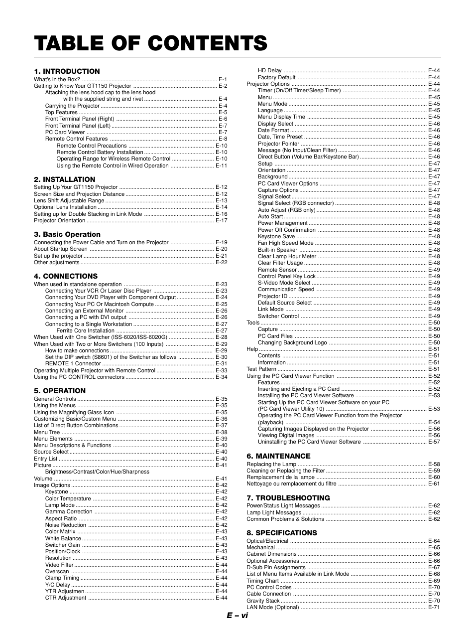 NEC GT1150 User Manual | Page 8 / 79