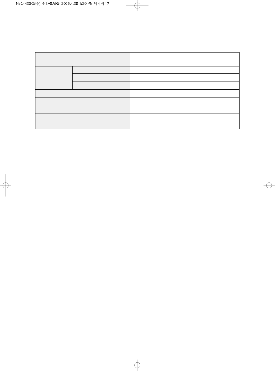 Specifications | NEC N230S User Manual | Page 18 / 32