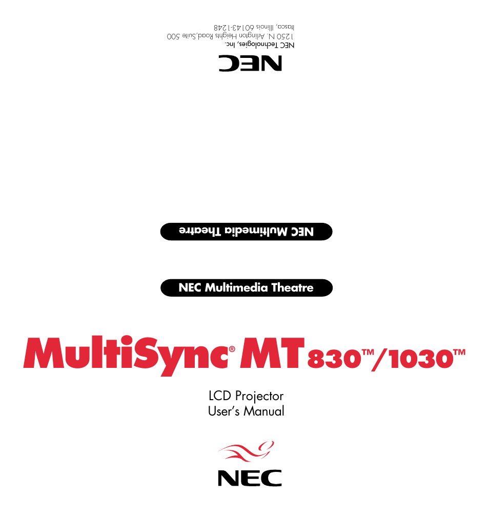 NEC MT830TM /1030TM User Manual | 53 pages