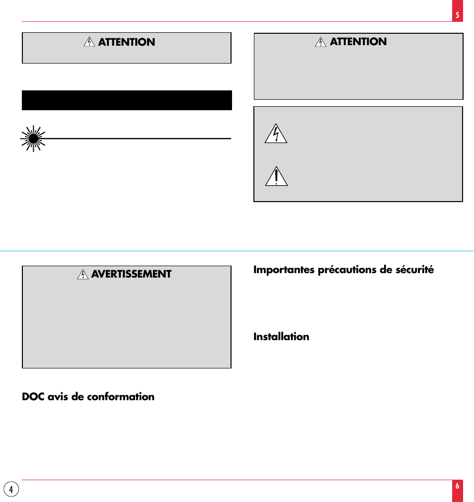 Attention | NEC MT830TM /1030TM User Manual | Page 4 / 53