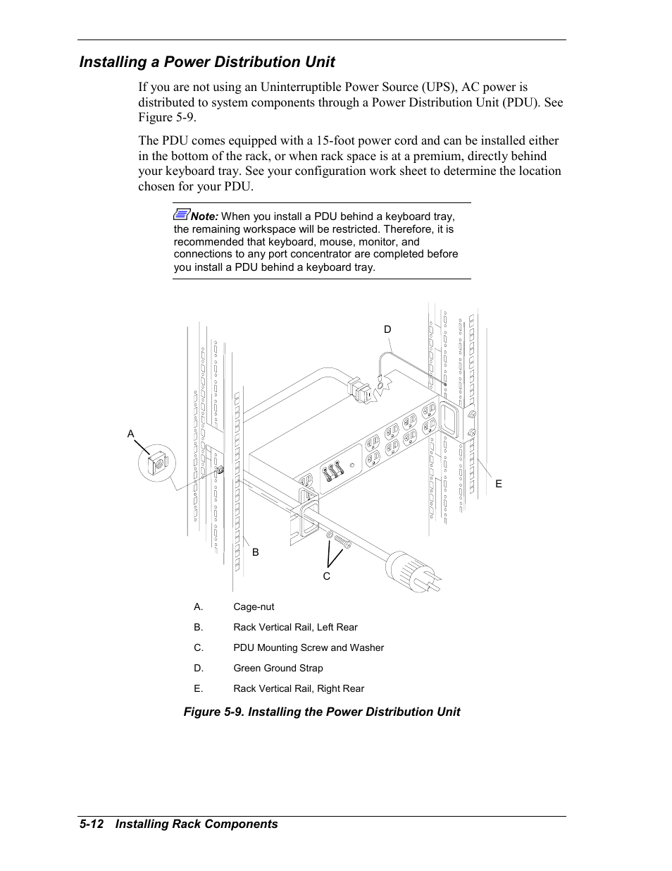 Installing a power distribution unit | NEC EXPRESS800 User Manual | Page 60 / 78