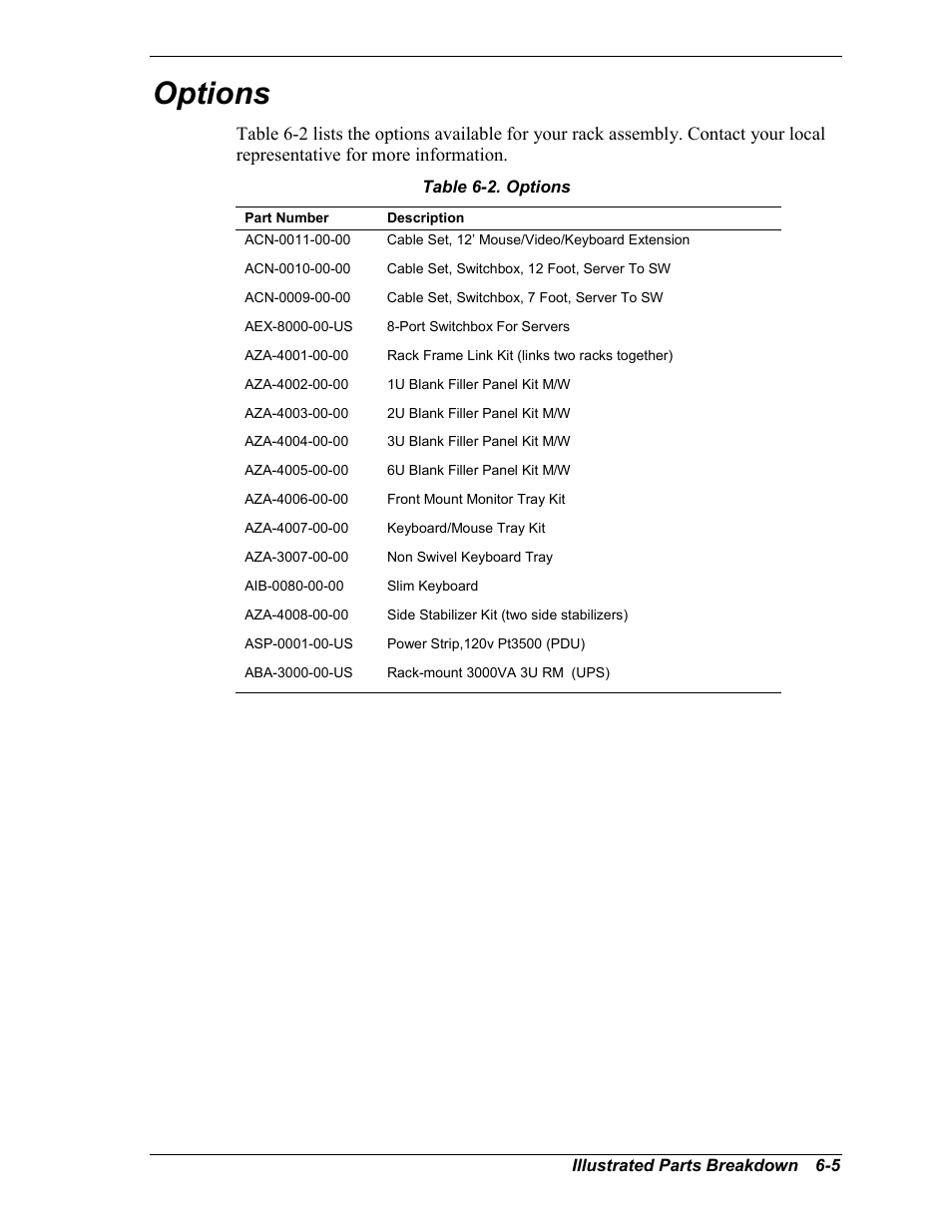 Options | NEC EXPRESS800 User Manual | Page 73 / 78