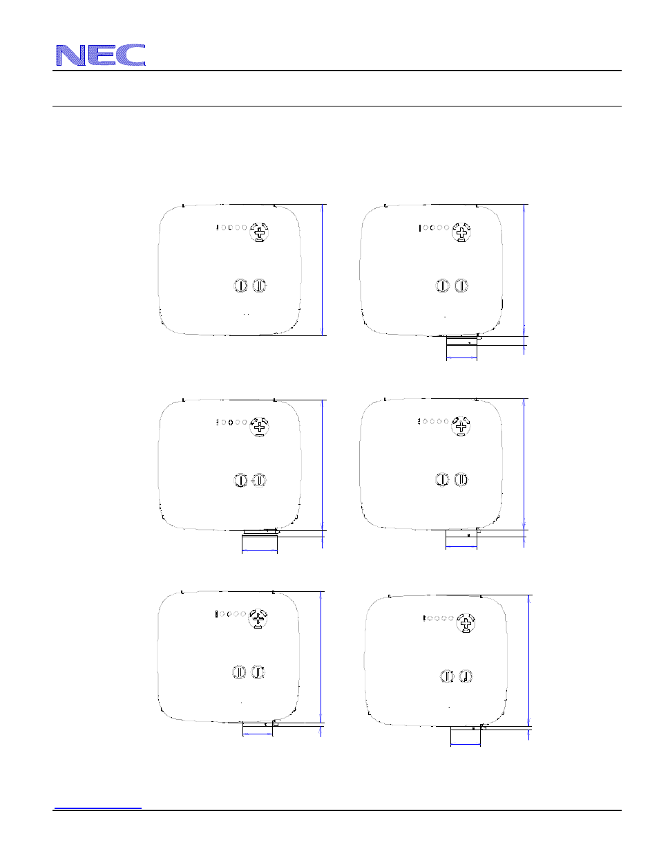 Lens dimensions, Nec display solutions of america, inc, Desktop and ceiling mount | NEC NP2150 User Manual | Page 6 / 9