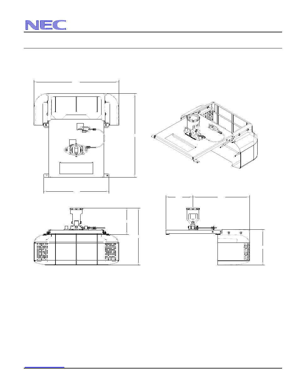 Pole mount with i/o cover, Nec display solutions of america, inc, Desktop and ceiling mount | NEC NP2150 User Manual | Page 7 / 9