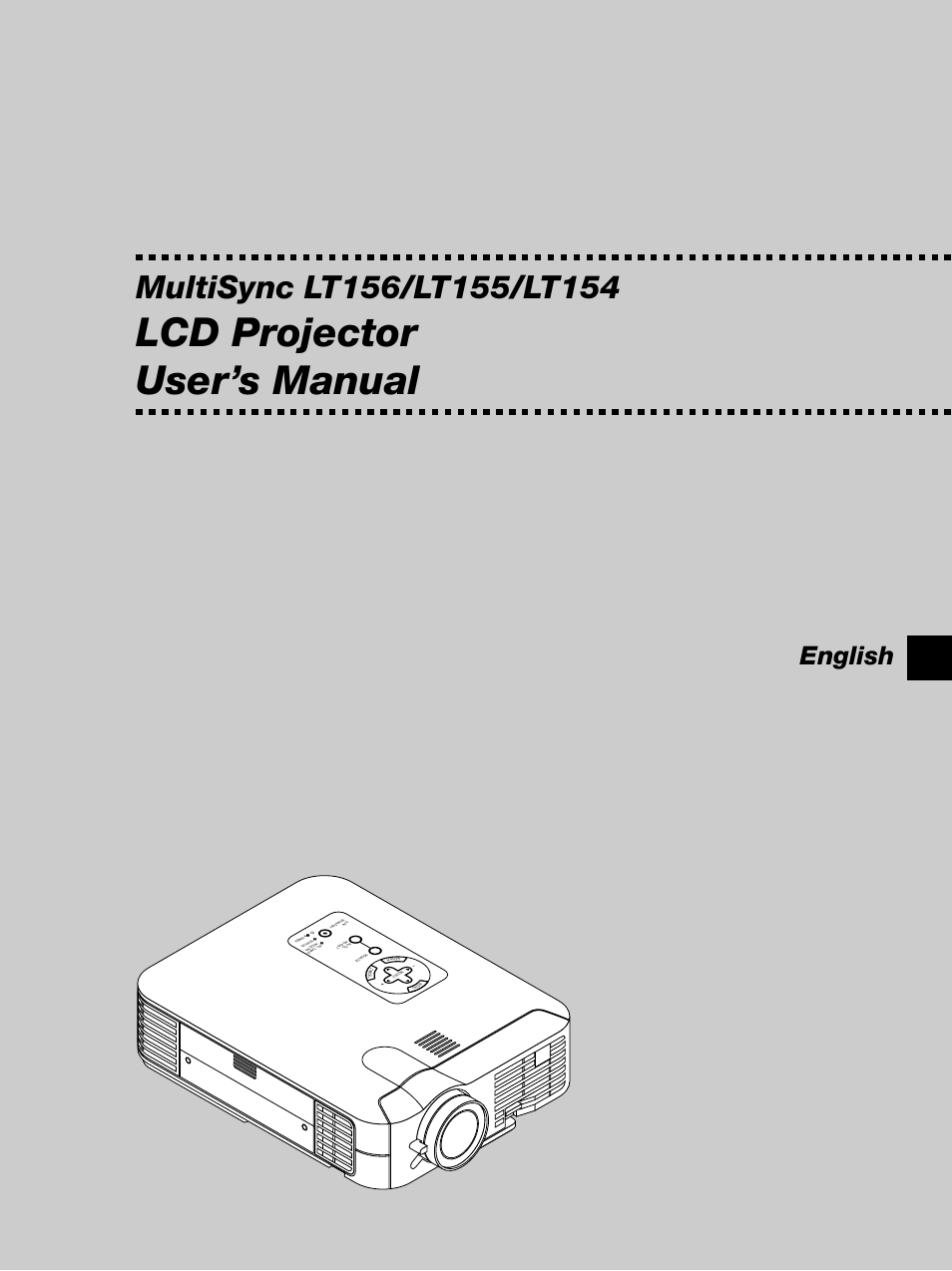 Lcd projector user’s manual, English, E – 1 | NEC LT154 User Manual | Page 4 / 60