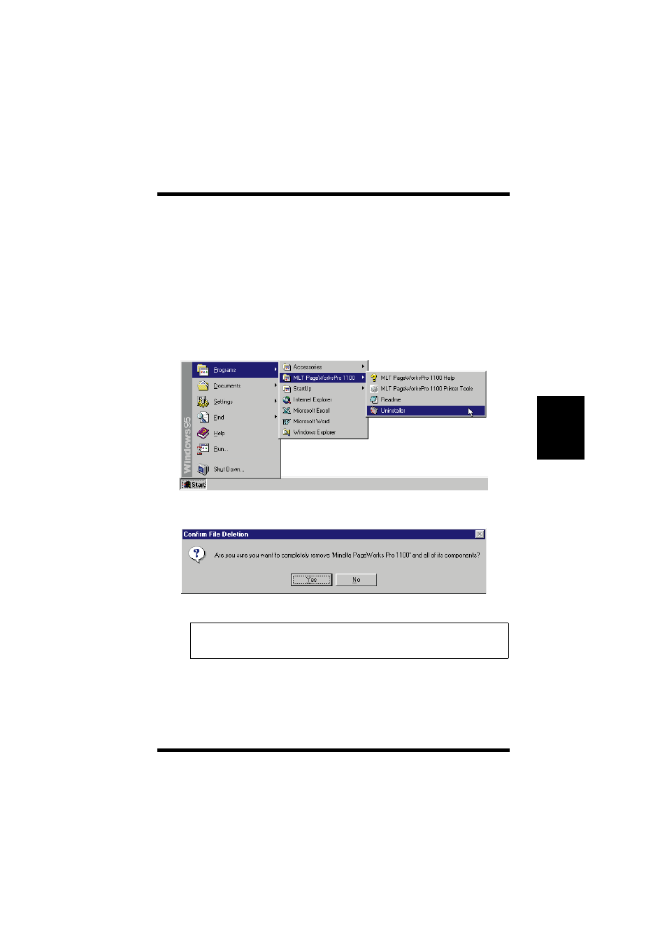 Uninstalling the printer driver, Uninstalling the printer driver -39 | NEC PAGEPRO 1100 User Manual | Page 115 / 219