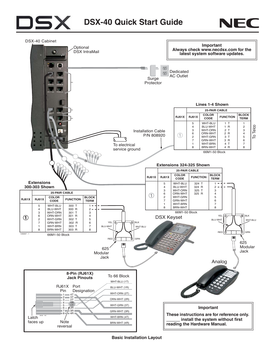 NEC DSX-40 User Manual | 2 pages