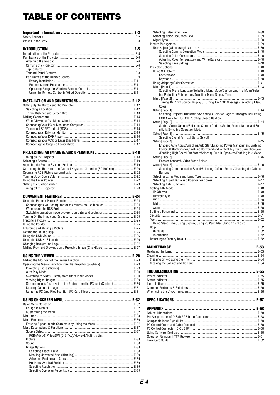 NEC MT1065/MT1060 User Manual | Page 4 / 65