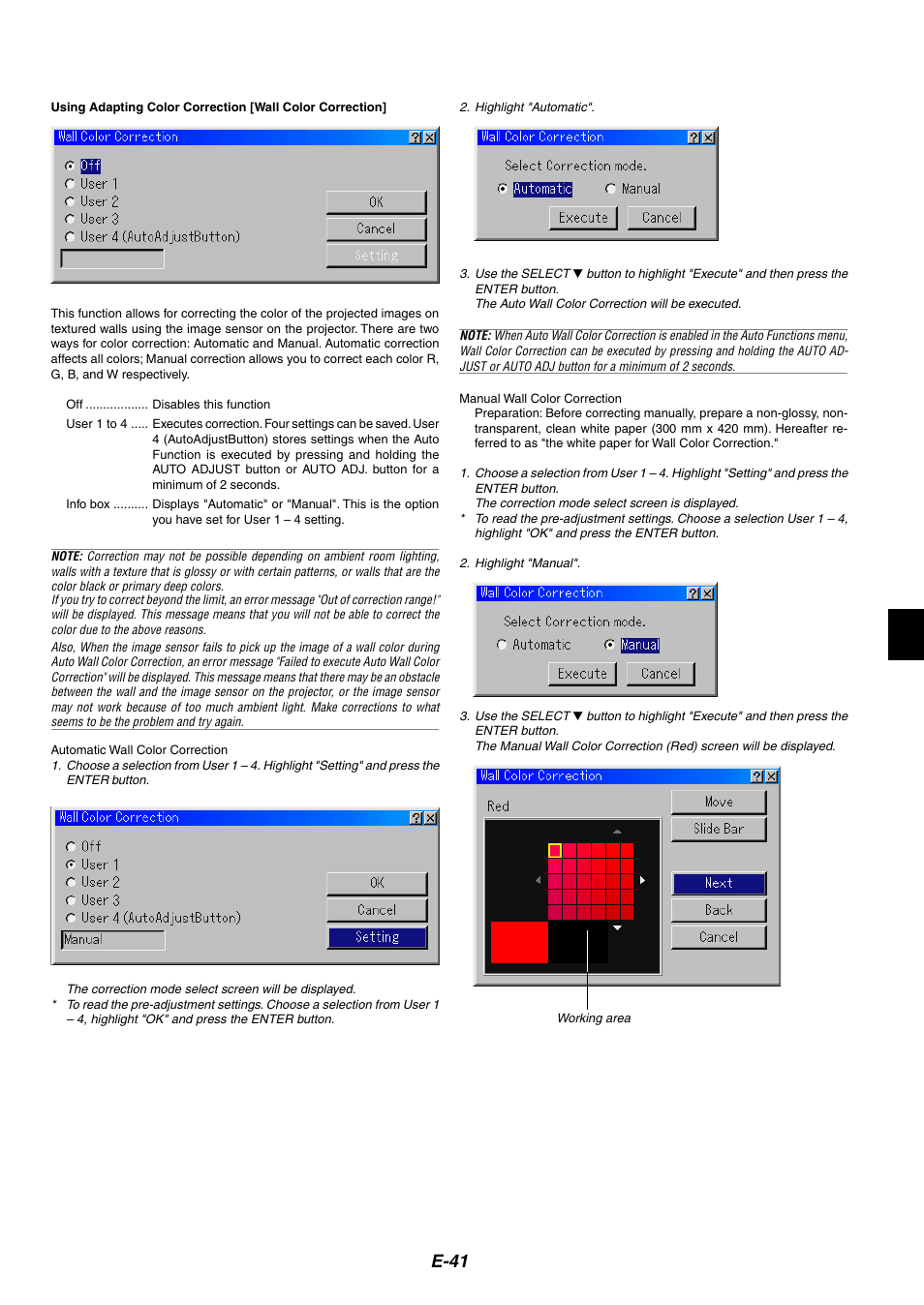 E-41 | NEC MT1065/MT1060 User Manual | Page 41 / 65