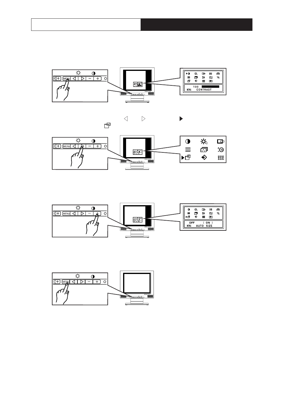 Operation procedures, Auto size adjustment | NEC 1500M LA-1524HMW User Manual | Page 13 / 23