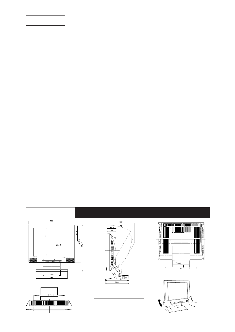 Features, Dimensions, Dimension unit : mm | High-quality liquid crystal panel, Plug & play compatible, Digital multi-scan, An automatic size adjustment function is provided, Environmentally-friendly, I - 5 | NEC 1500M LA-1524HMW User Manual | Page 6 / 23