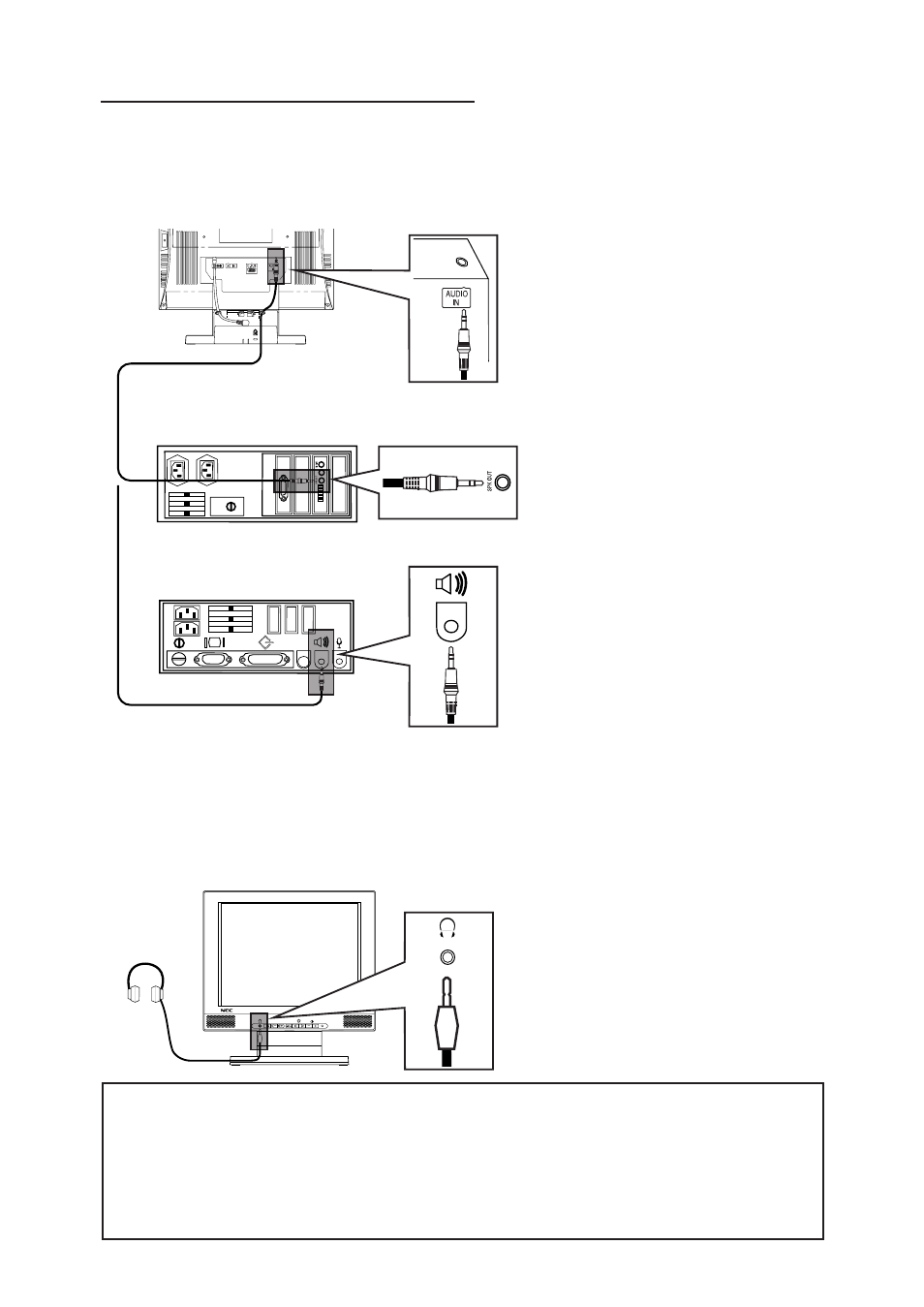 Using the multi-media functions, Using headphones, Using the speakers | NEC 1500M LA-1524HMW User Manual | Page 9 / 23