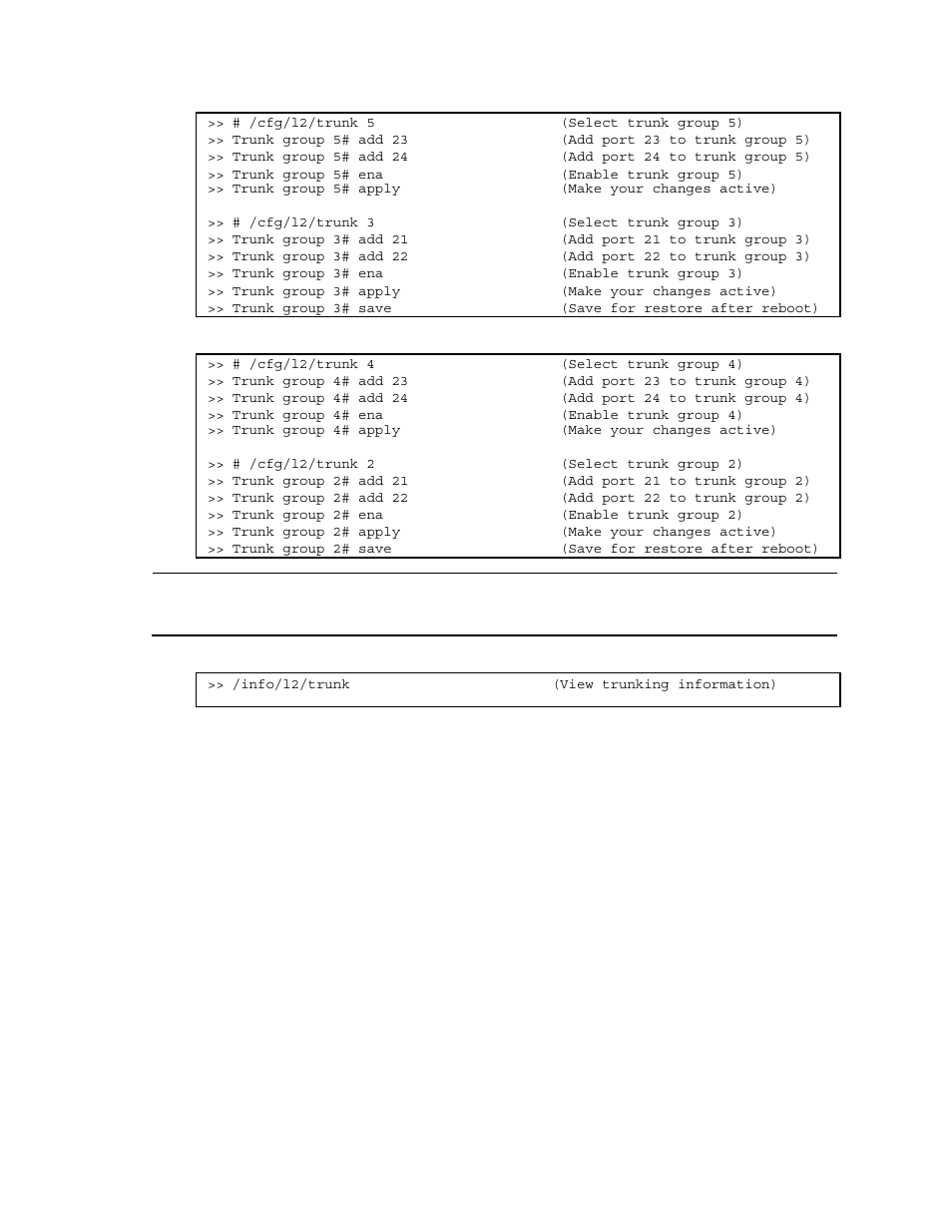 Configuring trunk groups (aos cli example) | NEC INTELLIGENT L2 SWITCH N8406-022A User Manual | Page 31 / 94