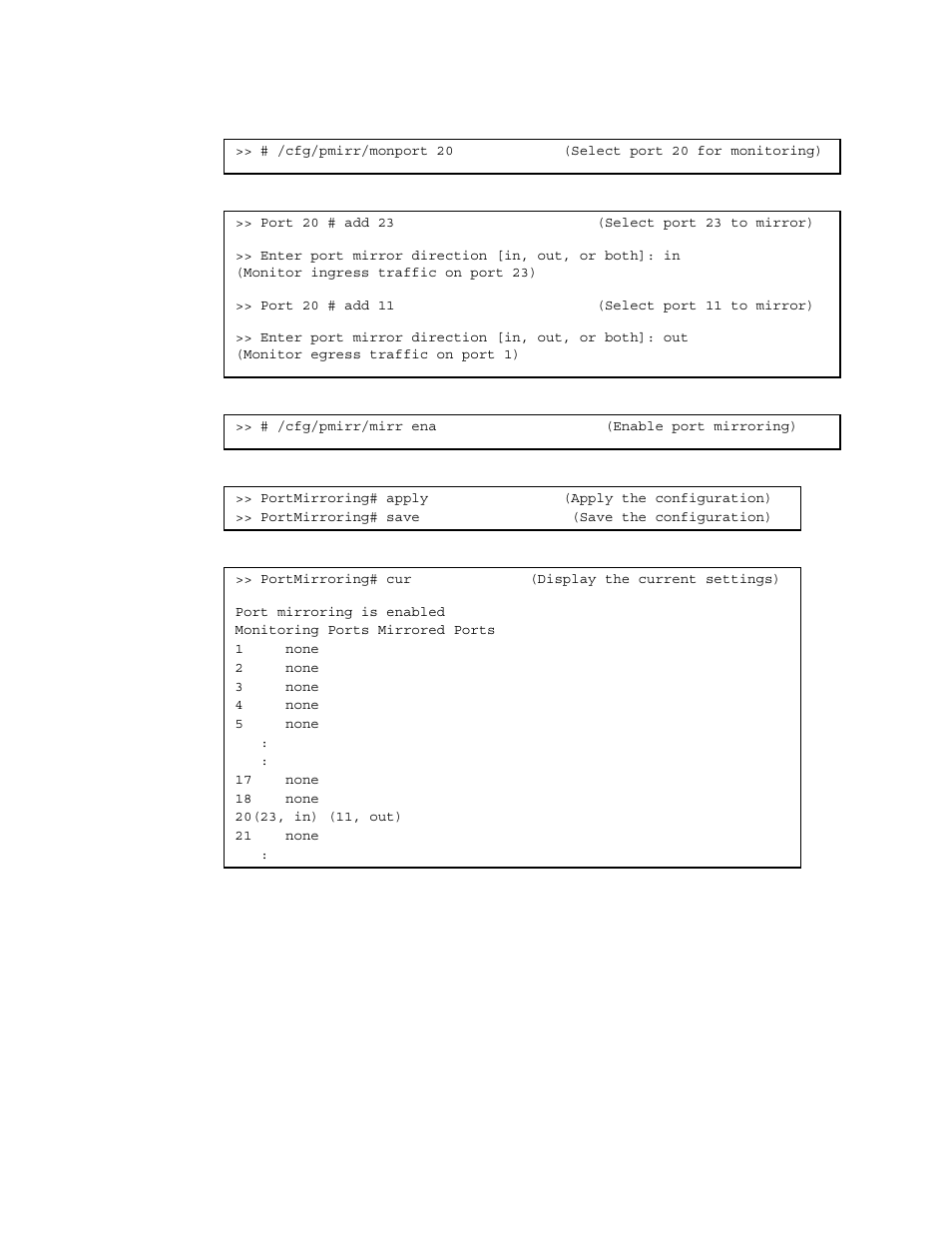 Configuring port mirroring (aos cli example) | NEC INTELLIGENT L2 SWITCH N8406-022A User Manual | Page 91 / 94