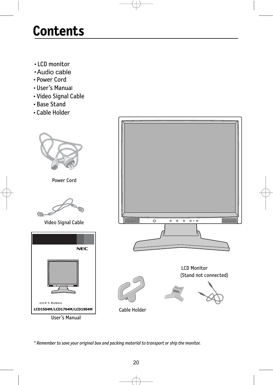 NEC LCD1504M User Manual | Page 22 / 41