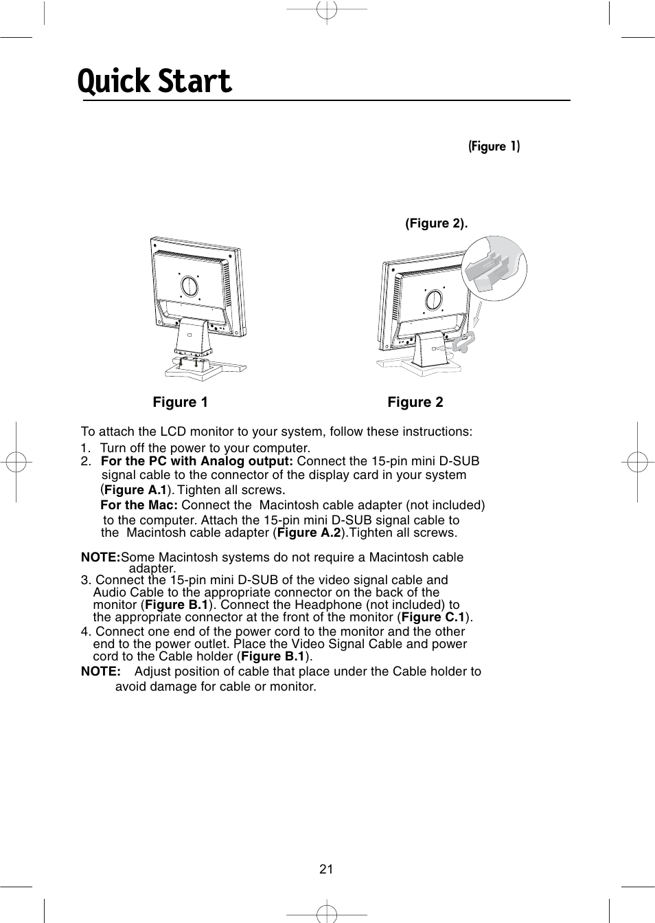 Quick start | NEC LCD1504M User Manual | Page 23 / 41