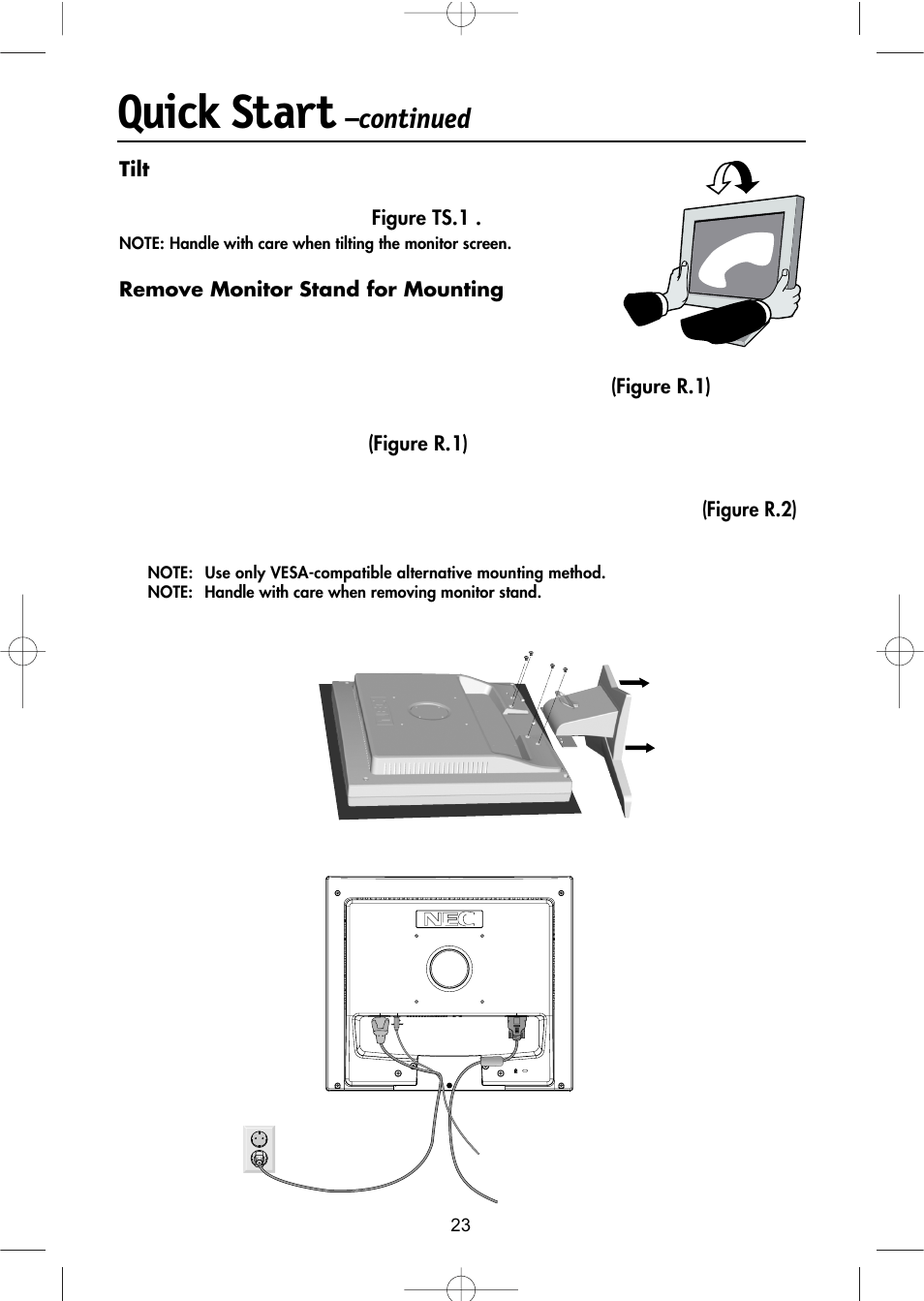 Quick start, Continued | NEC LCD1504M User Manual | Page 25 / 41