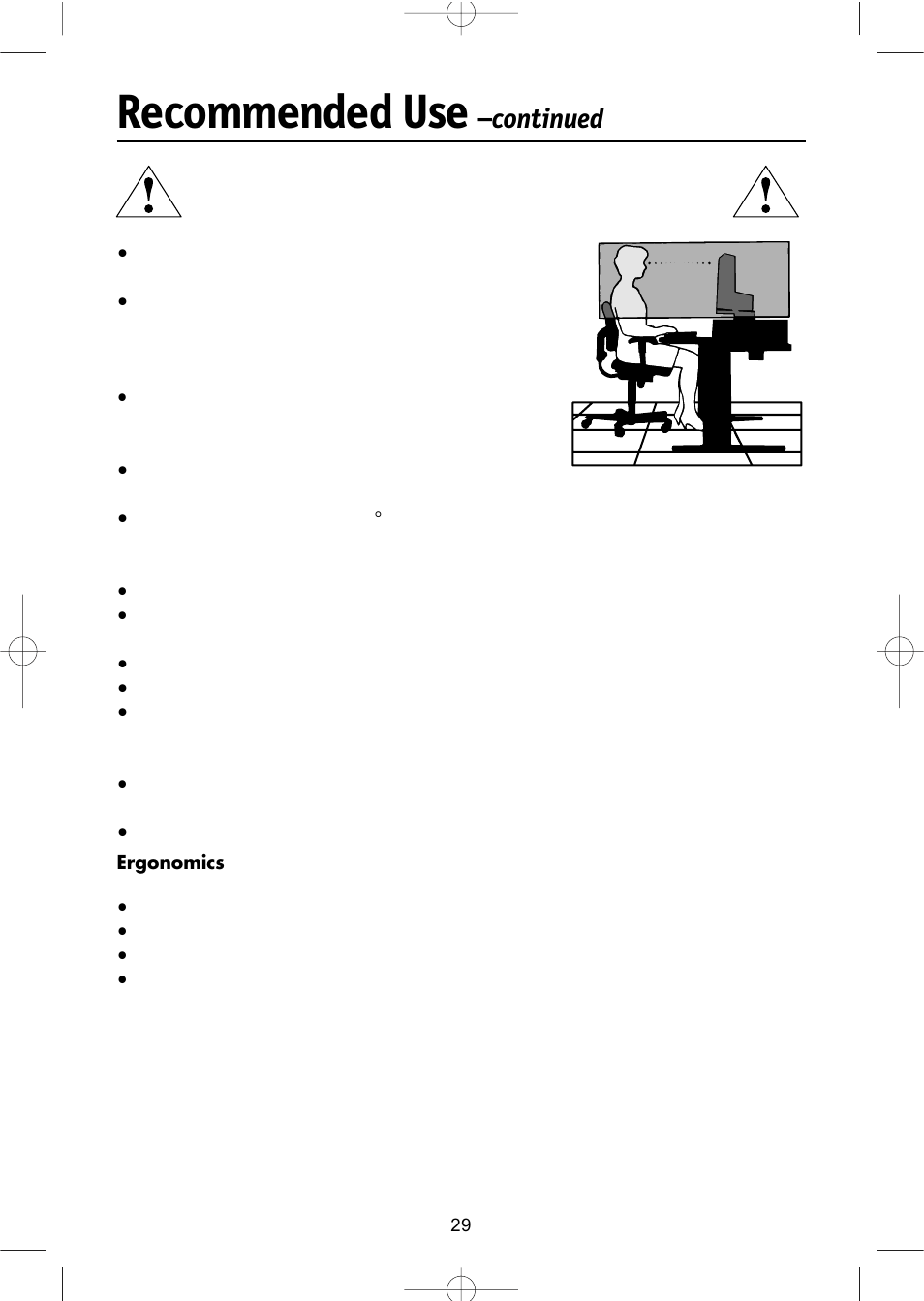 Recommended use, Continued | NEC LCD1504M User Manual | Page 31 / 41