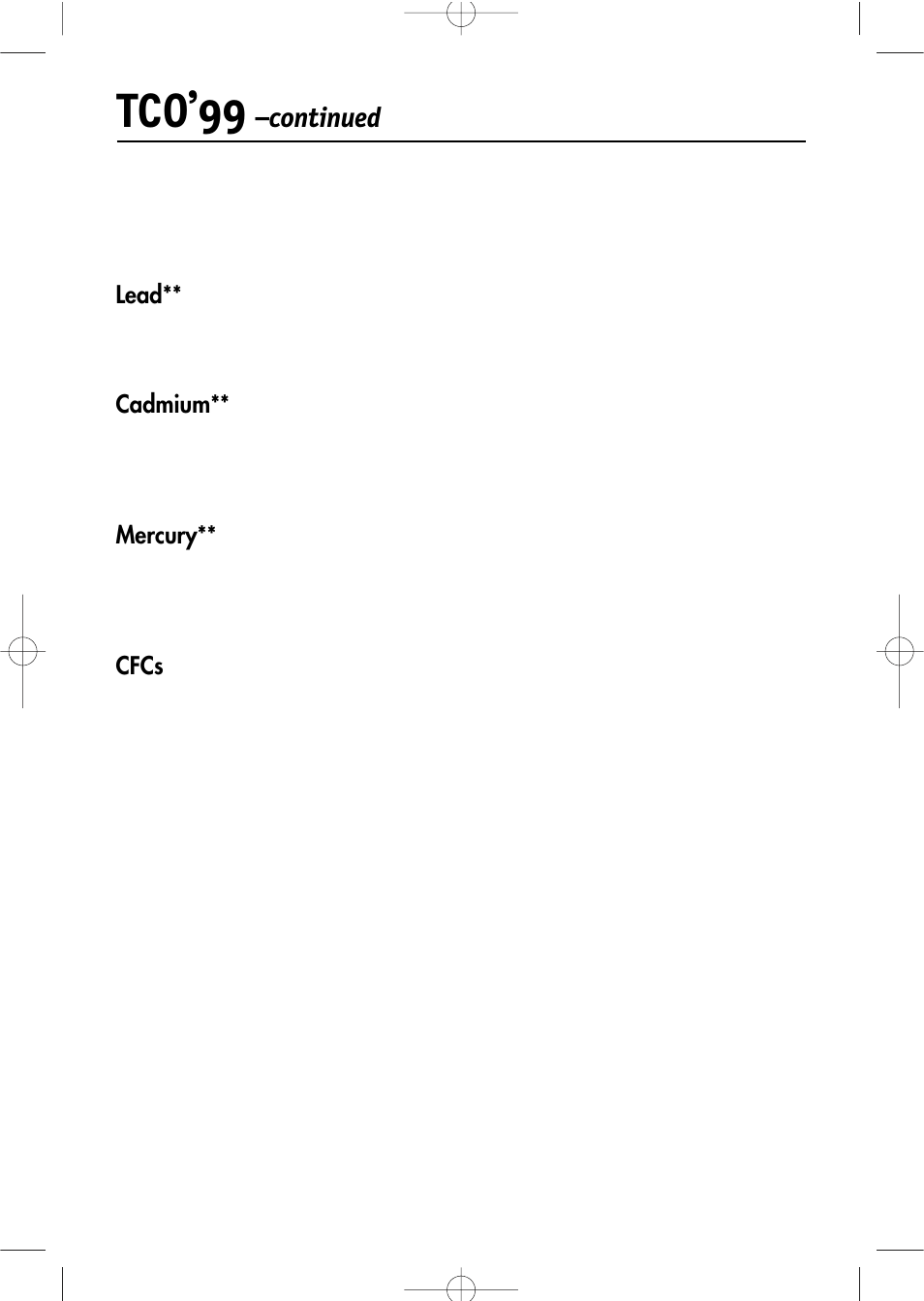 Tco’99, Continued | NEC LCD1504M User Manual | Page 38 / 41