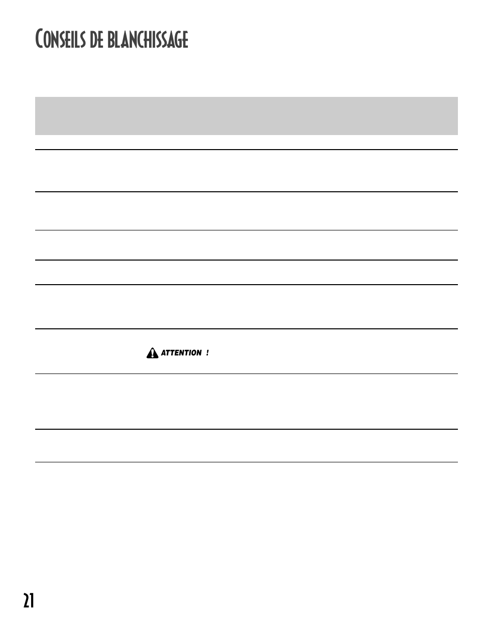 Onseils de blanchissage | NEC INTELLIDRY MD-15 User Manual | Page 22 / 36