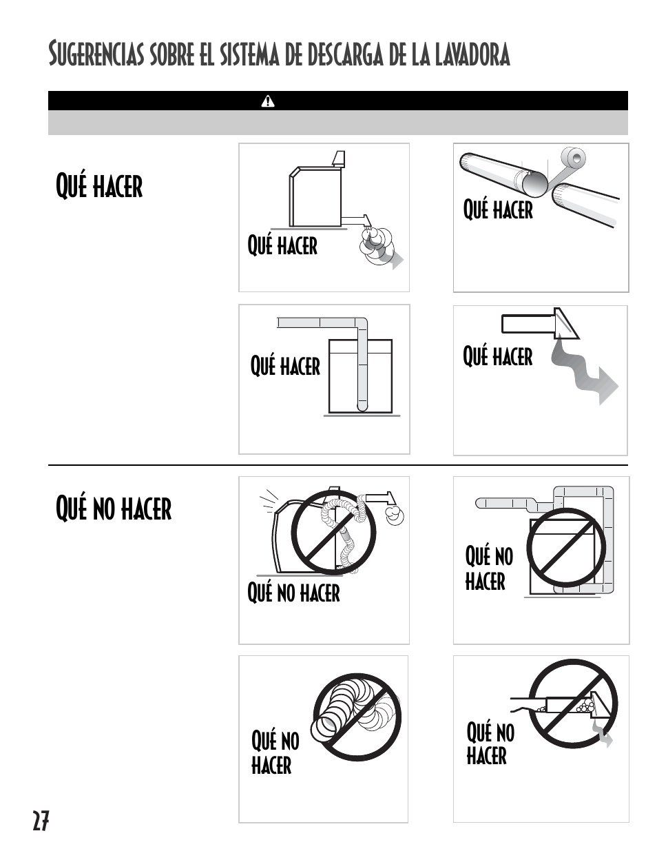 Qué hacer, Qué no hacer | NEC INTELLIDRY MD-15 User Manual | Page 28 / 36