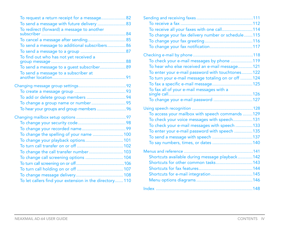 NEC NEAXMail AD-64 User Manual | Page 4 / 154