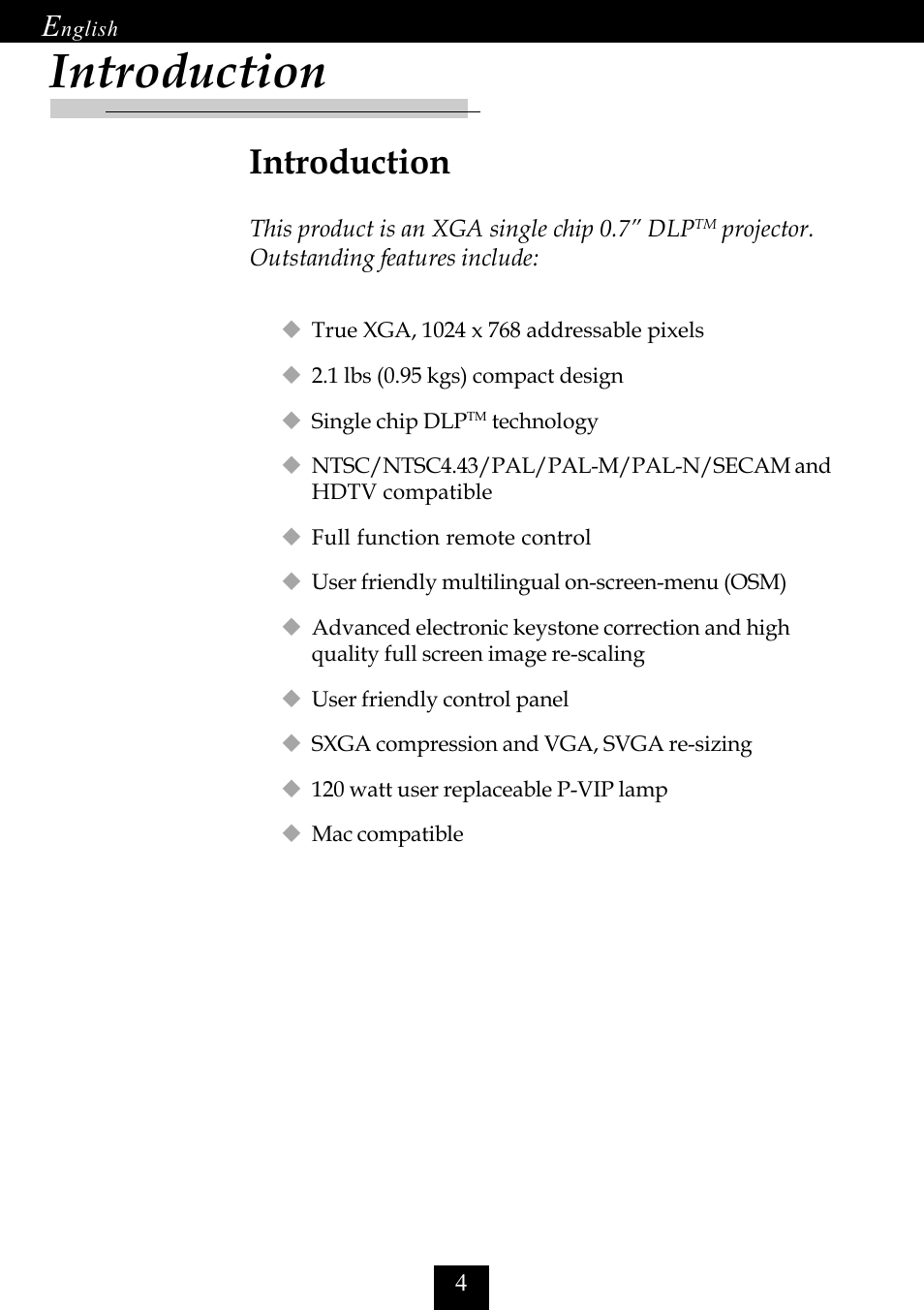 Introduction | NEC LT10 User Manual | Page 6 / 36