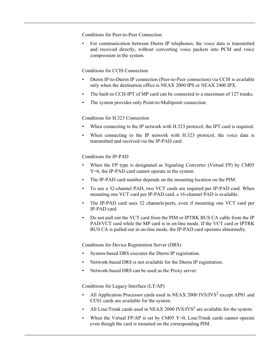 Peer-to-peer connection, Ccis connection, H.323 connection | Ip-pad, Device registration server (drs), Legacy interface (lt/ap) | NEC NEAX 2000 IPS User Manual | Page 26 / 96