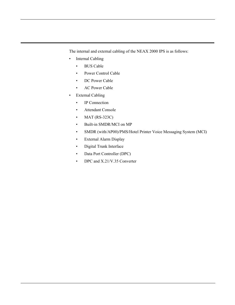 Chapter 6 cabling, Chapter 6, Cabling | NEC NEAX 2000 IPS User Manual | Page 65 / 96