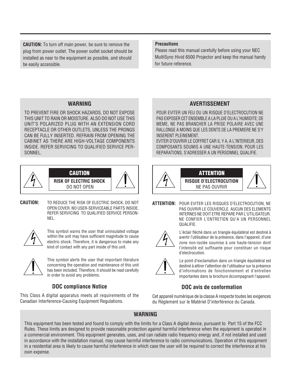 NEC XL-6500 User Manual | Page 2 / 82