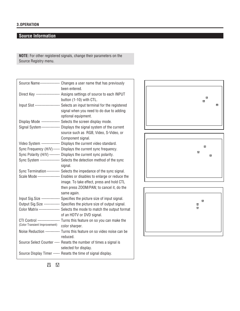 Source information, 32 3.operation | NEC XL-6500 User Manual | Page 32 / 82