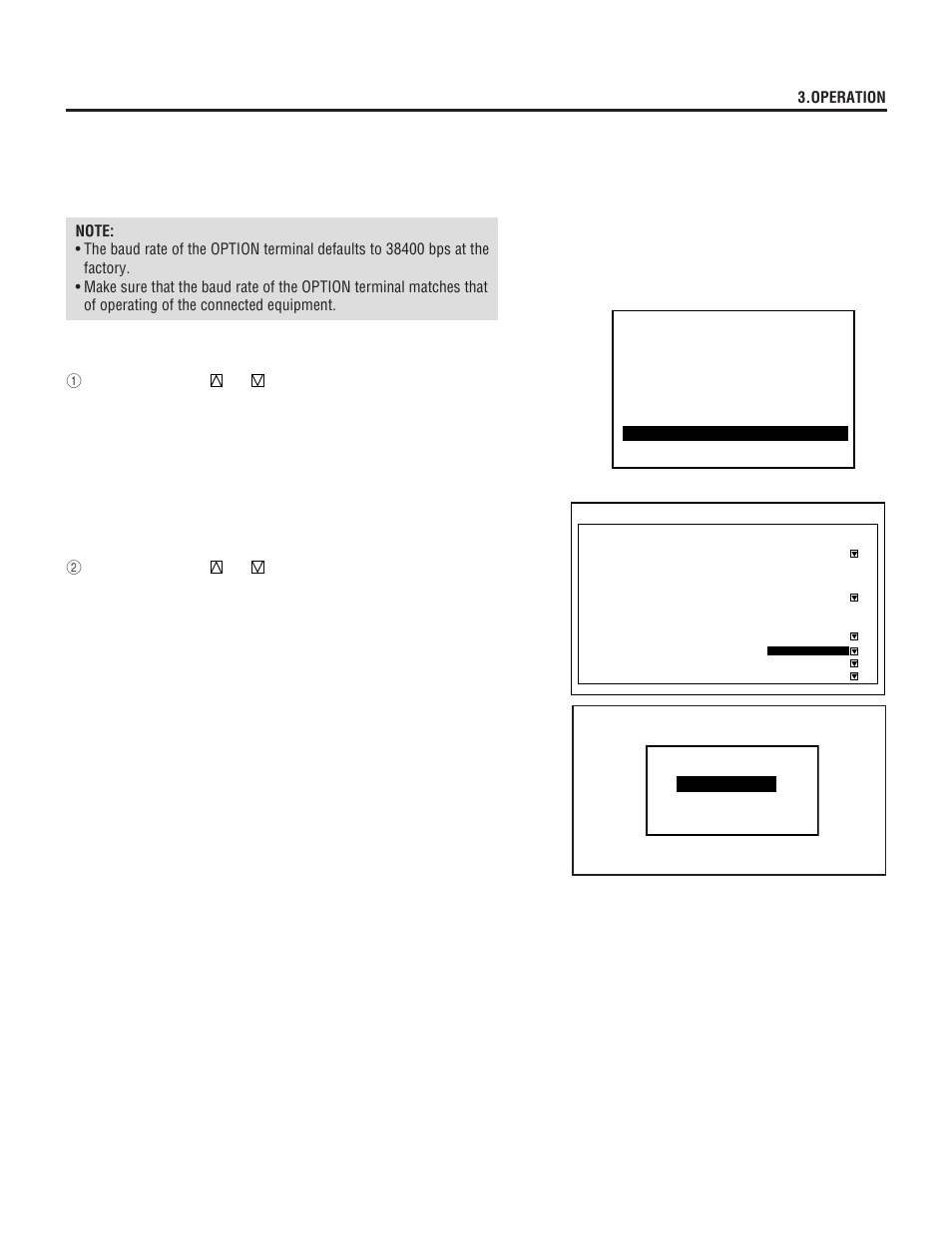 Option terminal speed, Operation | NEC XL-6500 User Manual | Page 65 / 82