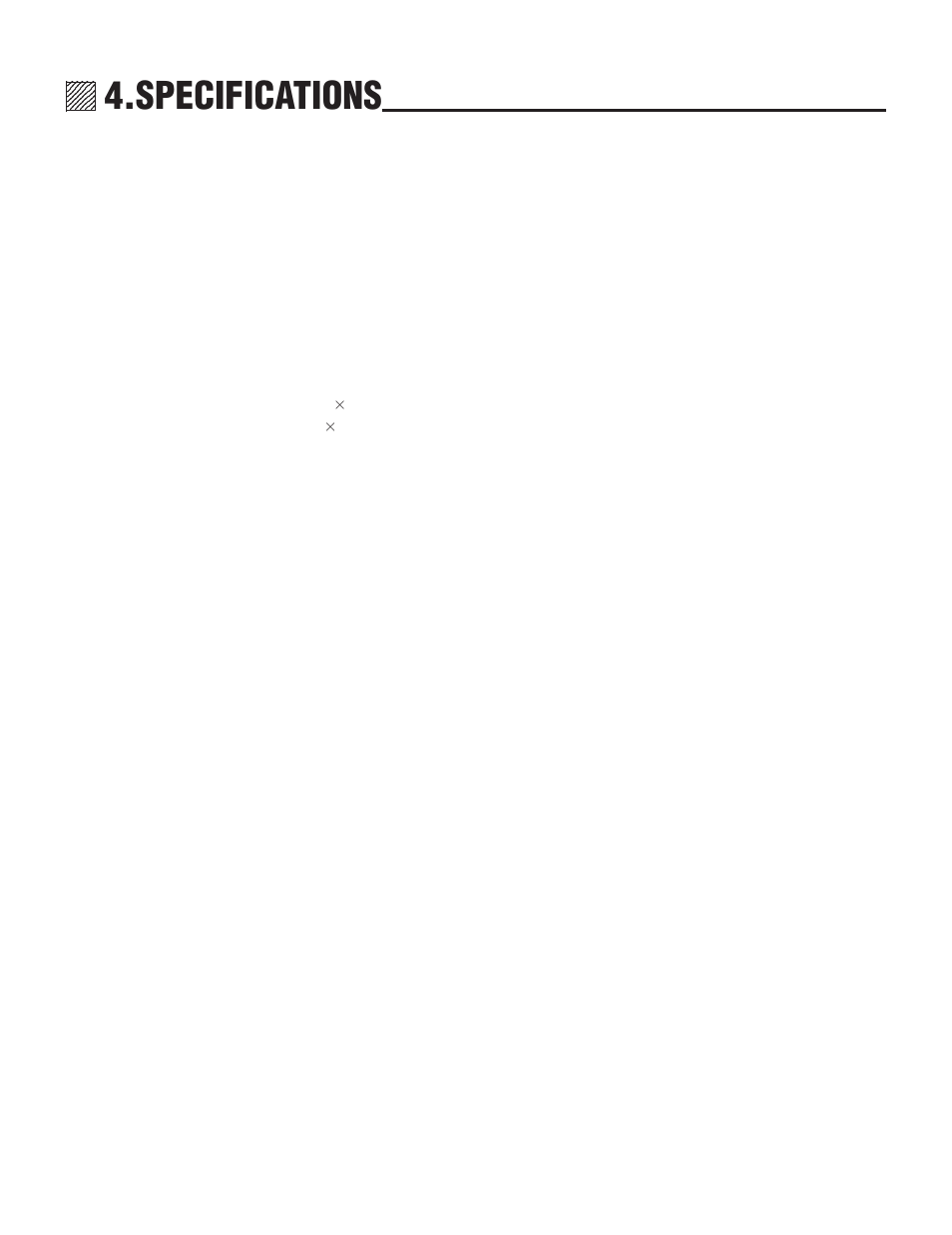 Specifications | NEC XL-6500 User Manual | Page 78 / 82