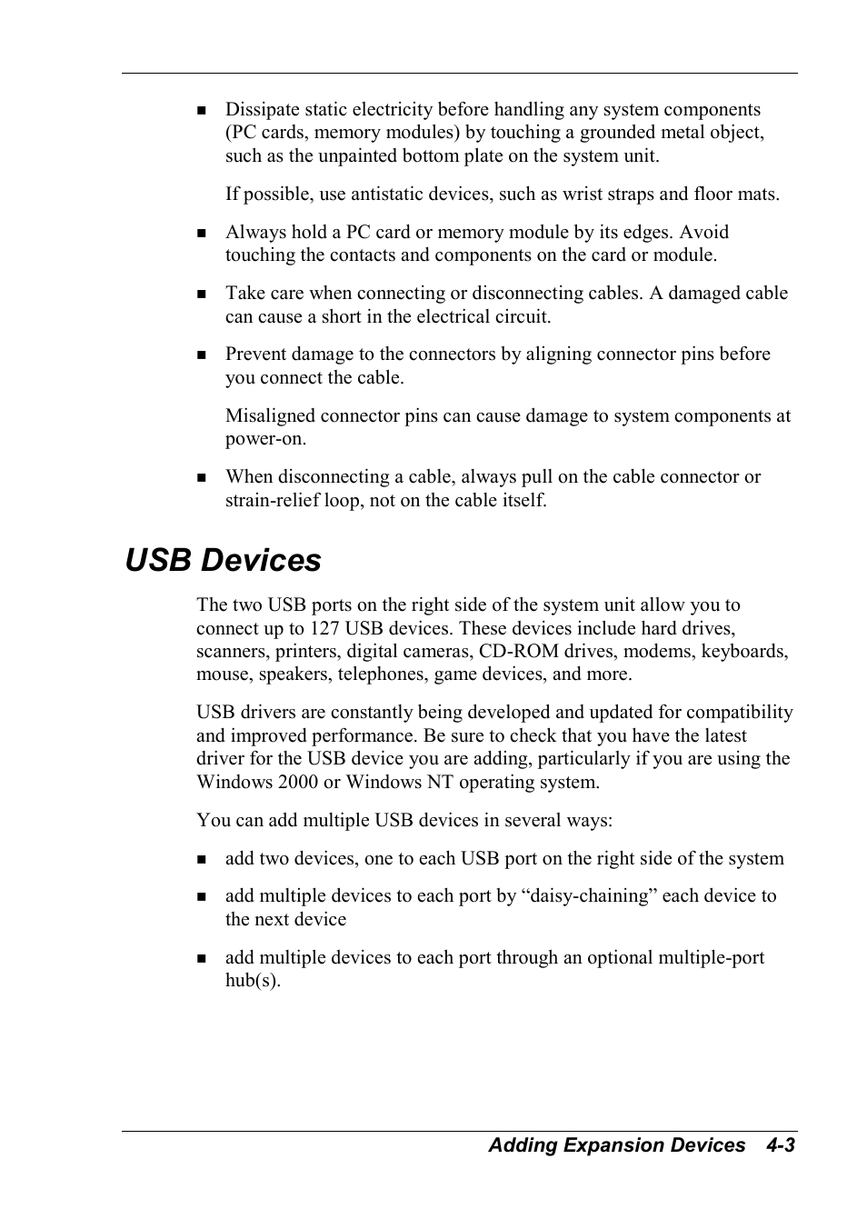 Usb devices | NEC 2000 User Manual | Page 79 / 137