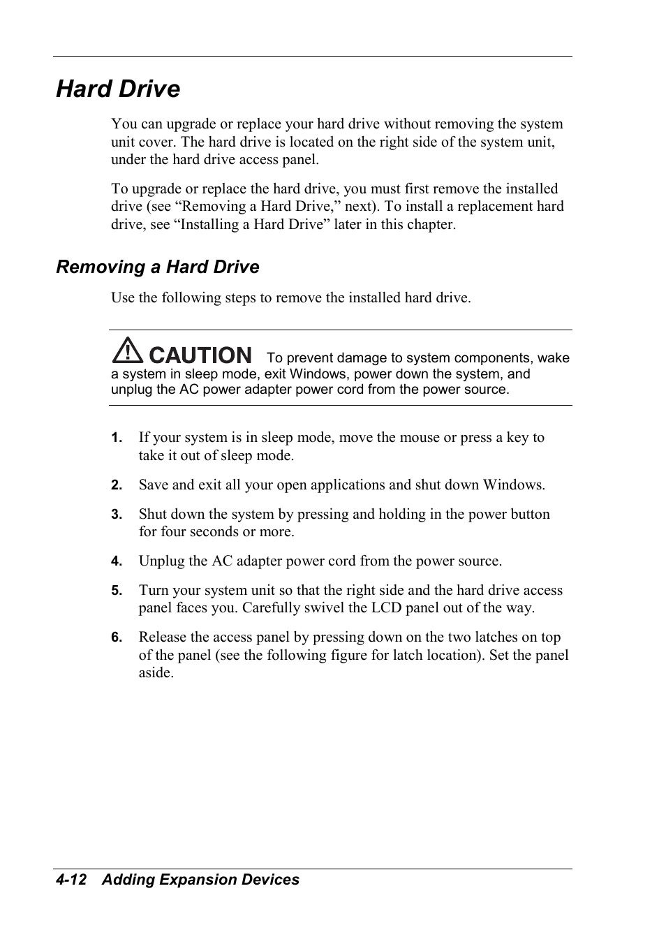 Hard drive, Removing a hard drive | NEC 2000 User Manual | Page 88 / 137